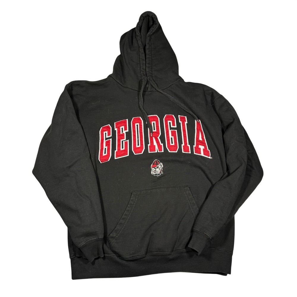 Vintage 90s/Y2K Old Varsity Georgia Bulldogs Hoodie Black Sweatshirt Mens L